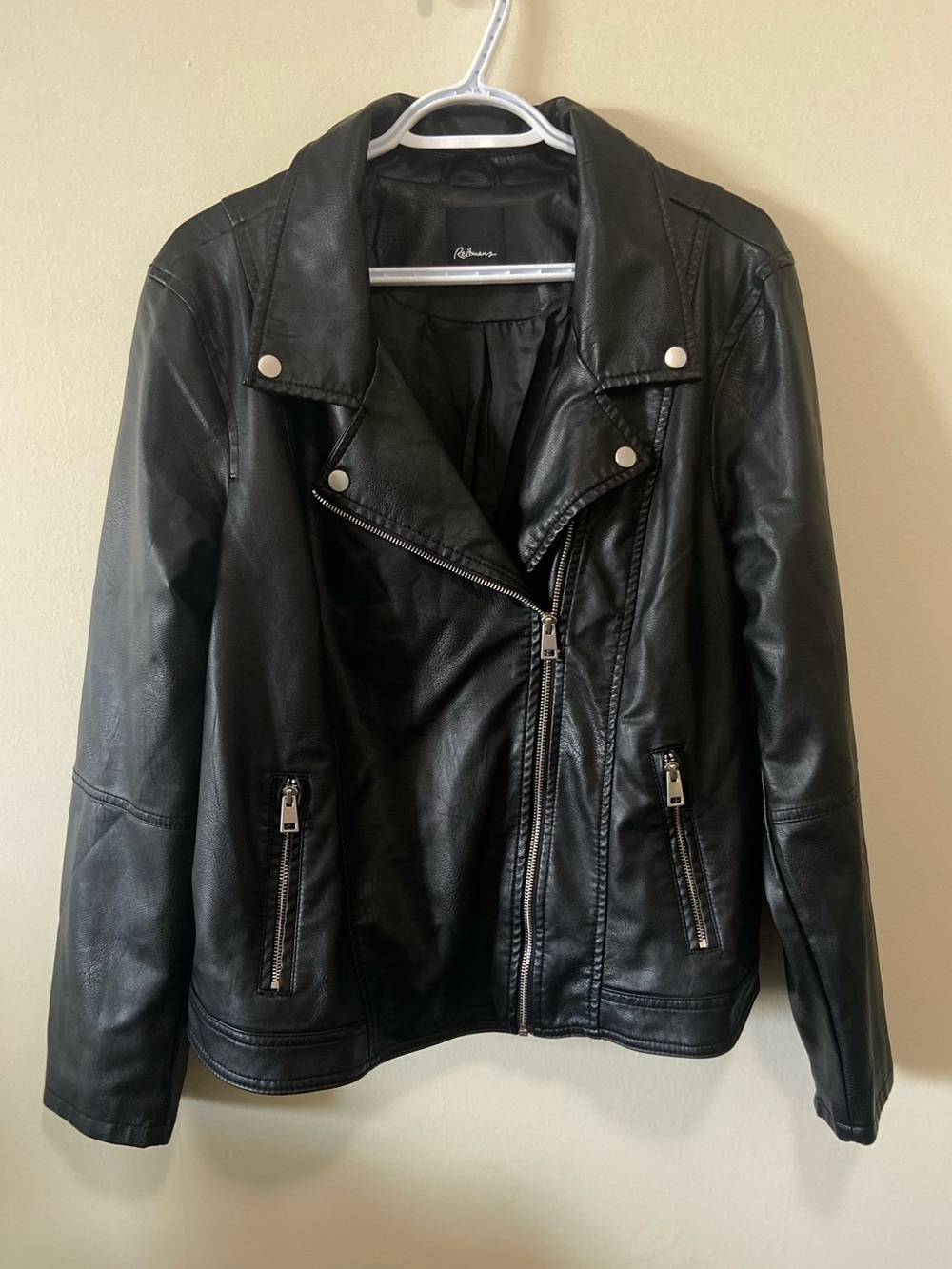 Reitman’s Women’s Black Faux Leather Jacket Size XXL